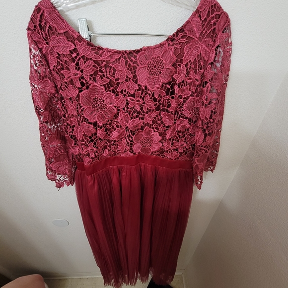 IBTOM CASTLE Women's Floral Lace Tulle Half Sleeve size 16 - Picture 9 of 16